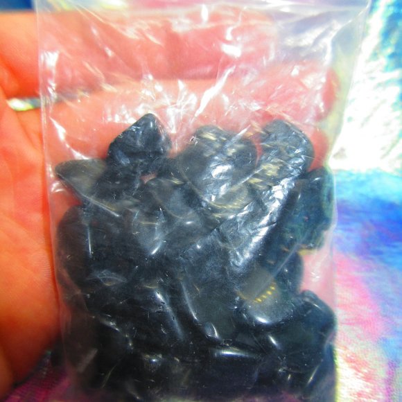 Black Obsidian Tumbled 3 Ounce Grid Set - Picture 1 of 6